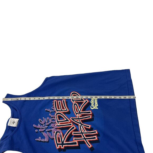 Vintage Coaster Gear Cedar Point Life Is Short Graphic Tank Top Sz L Made In USA - Picture 7 of 7